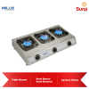 Milux Triple Burner Stainless Steel Gas Stove MSS-1033